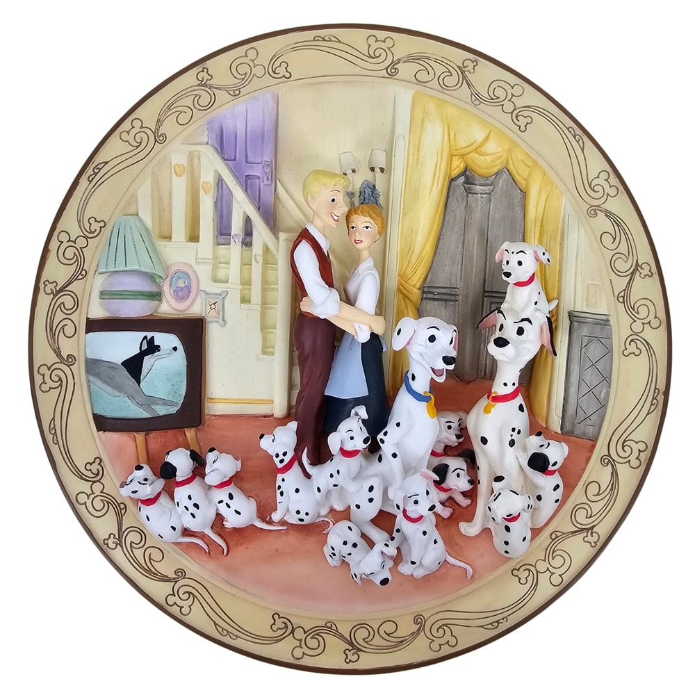 Disney 101 Dalmatians Animated Classics Collector Plate COA‎ In Box Vintage Rare